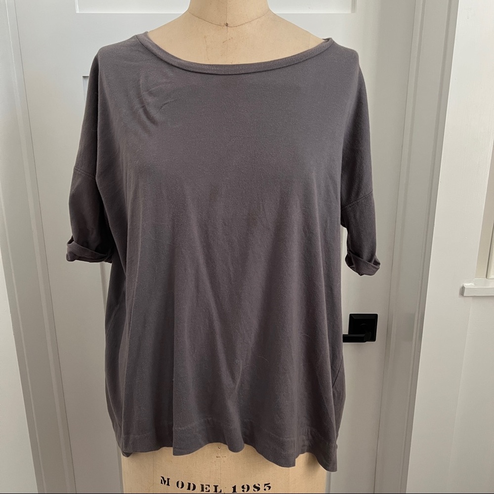 Madewell Split Hem T-Shirt Tee Graphite Gray Small S